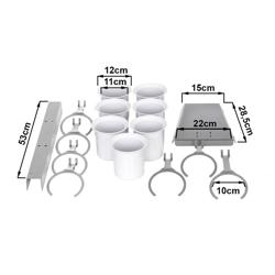 Cutlery Tray - Ø 100mm - Stainless steel - with 7 shelves - with 7 compartments