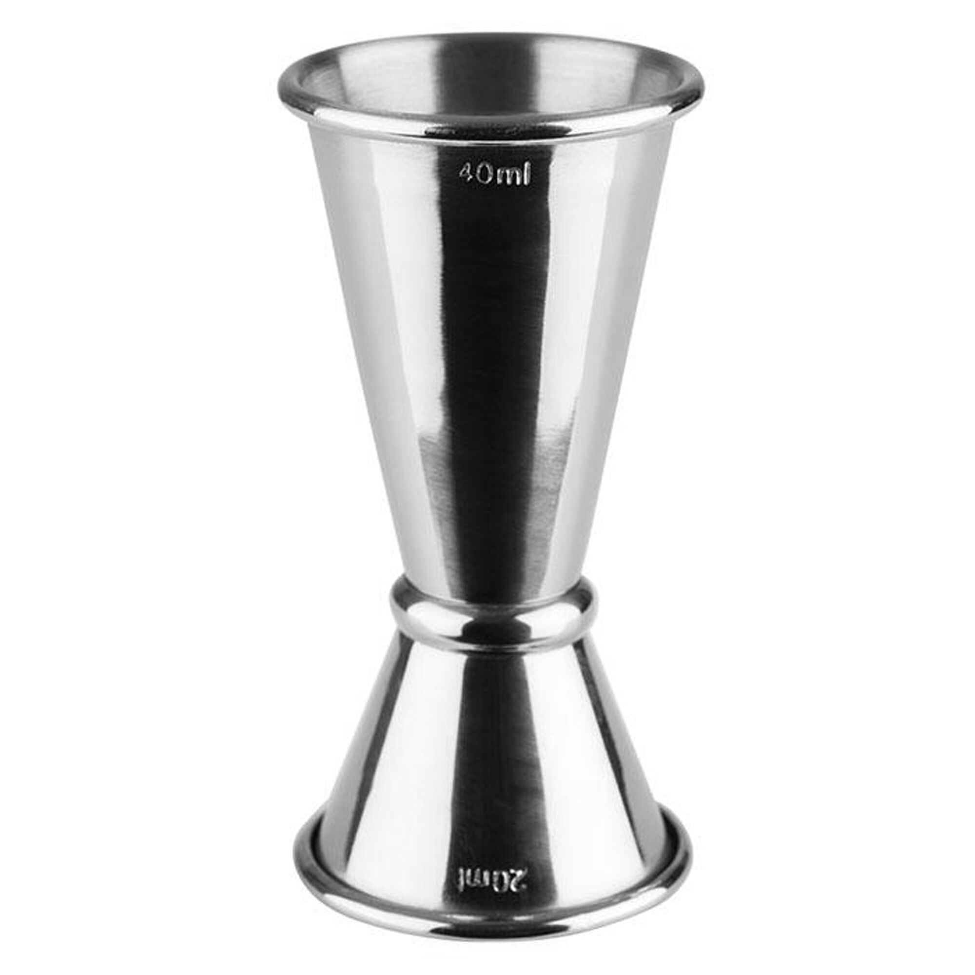(6 pcs) Jigger double - acier inoxydable - 2cl/4cl (20/40 ml) - avec repère(s) 1cl & 3cl