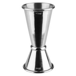 (6 pcs) Jigger double - acier inoxydable - 2cl/4cl (20/40 ml) - avec repère(s) 1cl & 3cl