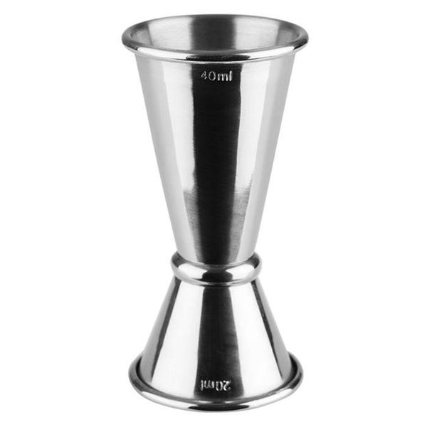 (6 pcs) Jigger double - acier inoxydable - 2cl/4cl (20/40 ml) - avec repère(s) 1cl & 3cl