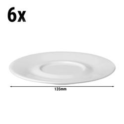 (6 db) LUX - Eszpresszó csészealj - Ø 13,5 cm - porcelán - Elefántcsont