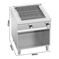 Elektrische grillplaat - 10,8kW - 0,8x0,9m - Staand model - RVS