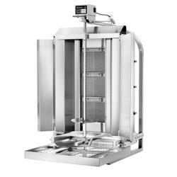 Gas Doner Kebab Grill (Shawarma/Gyros) - 3 Burner - up to 40kg - 9.75kW - Countertop - incl. 2 splash guards & 2 double doors