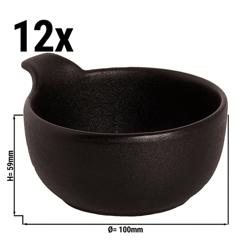 (12 pcs) Dessert Bowl - Universe - Porcelain - 240ml - round - Ø 100mm - Black