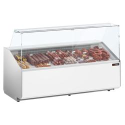 Vitrine refrigerada para bolos/pastelaria - 2506x979x1323mm - painel frontal branco - com 4 portas no módulo de reserva - vidro panorâmico - display digital