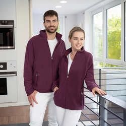 KARLOWSKY | Arbetskläder för män -Fleecejacka Warm-Up - Aubergine - Storlek: 3XL