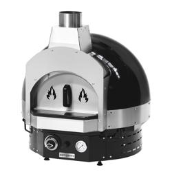 Gasdriven pizzaugn (gas/utomhus) - 755x815 mm - 400 °C - Manuell - svart - inkl. underrede med hylla