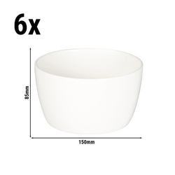 (6 st) LUX - Skål Maastricht - 150ml - Ø 150mm - Elfenben