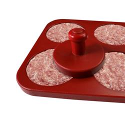 Presse à frikadelles / hamburgers – plastique – moyenne – Ø 100 mm – 8 trous – 125 grammes