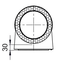 Puhdistusosa – suora - suojakotelolla - nuohousluukulla - ruostumatonta terästä - Pituus: 426 mm - Ø 400 mm