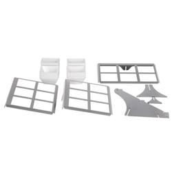 Support buffet - Acier inoxydable - Chrome - Hauteur:412mm - incl. 18 Coupelles en mélamine 140x140mm - avec 3 Niveaux