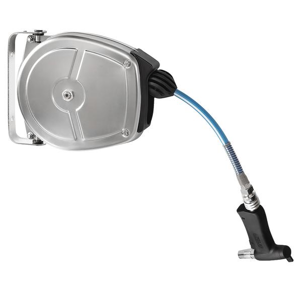 Commercial Enclosed Hose Reel, Nito & Washdown Gun PREMIUM – 5 m Hose - Stainless Steel