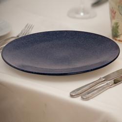 (5 pz) Kiryu - Piatto piano - Porcellana - Ø275mm - Blu