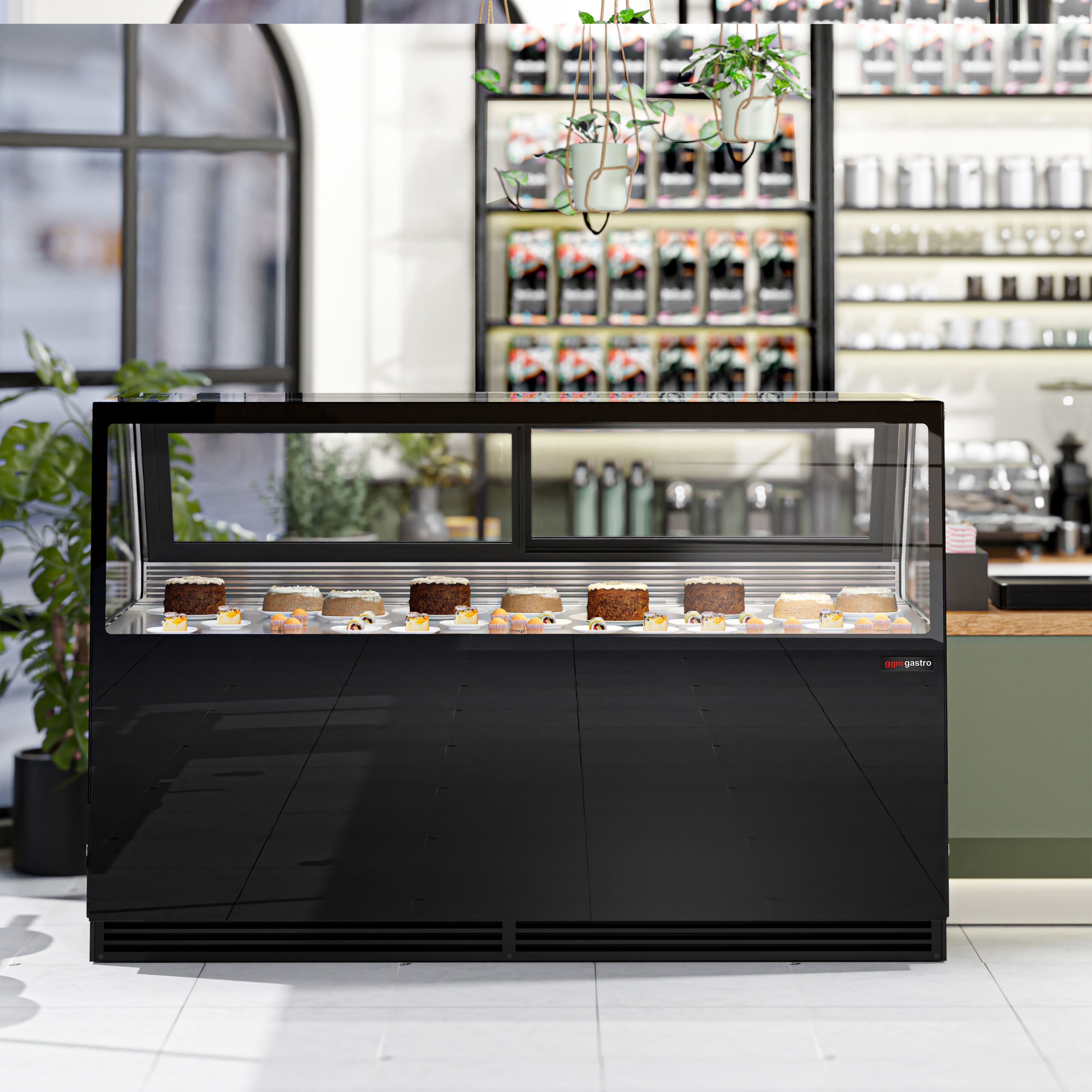 Comptoir vitrine réfrigérée KAISA - 2000x1048mm - +2/+8°C - Double vitrage - Éclairage LED