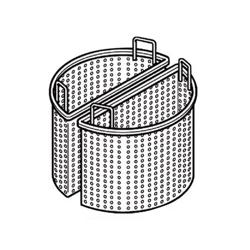 Mand - Ø560xH440mm | GN 1/1 - halfrond | temperatuur­bestendig | corrosiebestendige legering - voor kookketels - passend voor 900-serie | kookketel 150 liter
