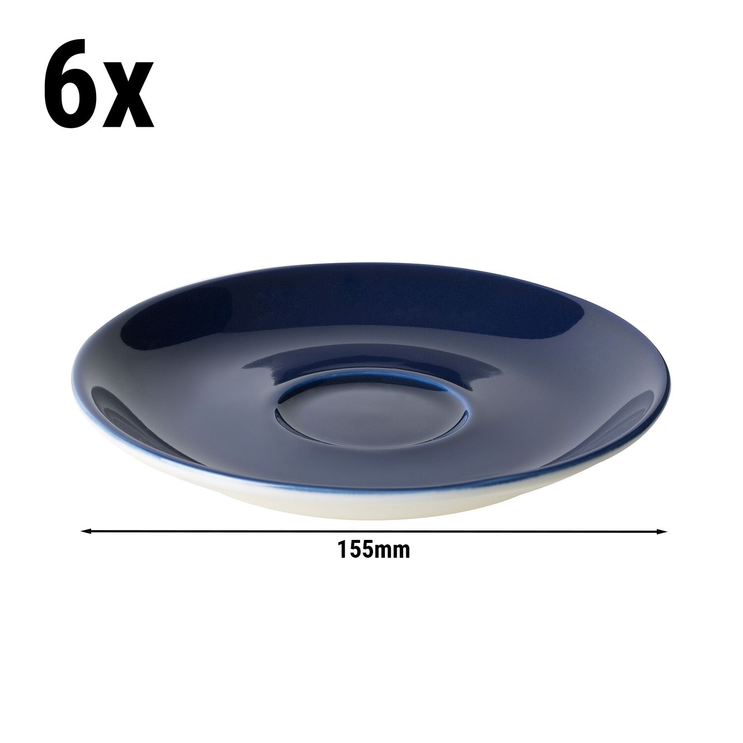 (6 pièces) BART COLOUR CAFE – Sous-tasse à cappuccino – Ø 155 mm – Bleu