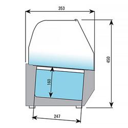 Opzetkoelvitrine PREMIUM PLUS - 1328x353mm - 5x GN 1/4