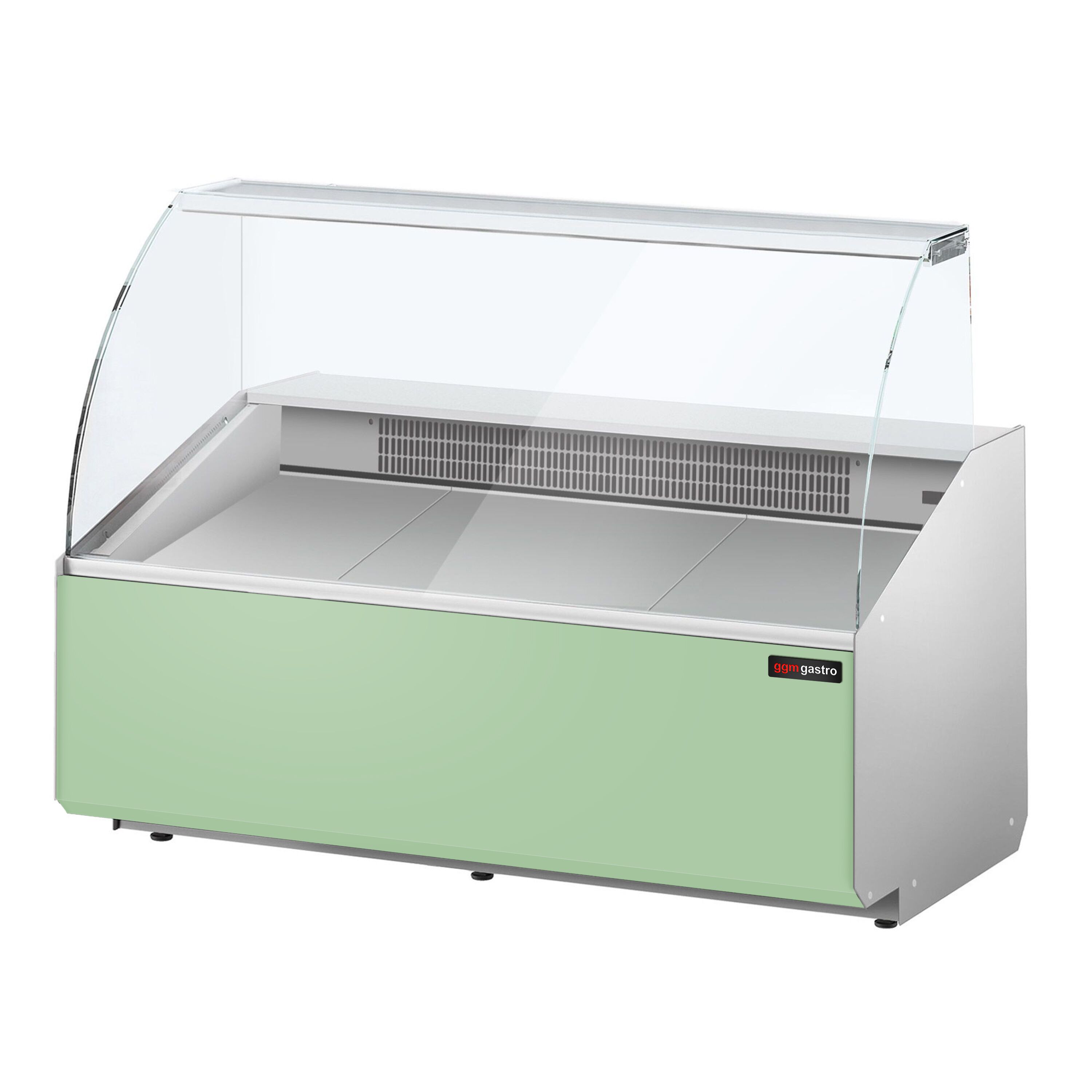 Comptoir vitrine réfrigérée - 1568x979mm - +2/+6°C - 324L - Façade vert clair - 2 portes