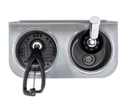 Lave-portionneur 312x161x210mm WATERSTOP - avec arrêt automatique de l’eau (WATERSTOP) - avec régulateur de débit intégré - avec clapet anti-retour (intégré) - incl. assiette-tamis