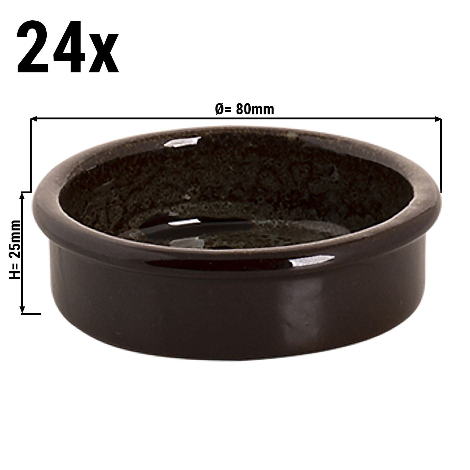 (24 pcs) TURKEY - Plat à four - Ø 80mm - Marron / Bleu