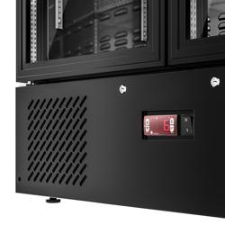 Lednice na nápoje - 920 mm - 500 l - digitální termostat - interiér z nerezové oceli - s 2 skleněné dveře - černá