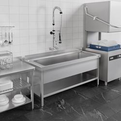 Lavapentole ECO - 1600x600 mm - con ripiano inferiore e 1 vasca 