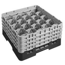 CAMBRO | CAMRACK® - Bardak yıkama sepeti 1/1 - 20 bölmeli - 4 uzatıcılı - 500x500mm - Siyah