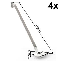 (4 pcs) Louche à sauce - Ø 63mm - Longueur : 380mm - Acier inoxydable