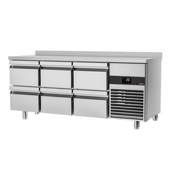 Koelwerkbank PREMIUM - 1865x700mm - met 6 laden & achterwand