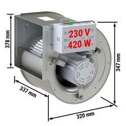Radiale ventilator 2200 m³/uur - voor wandafzuigkappen