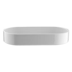 (12 pieces) PERA| Oval Porcelain Bowls – 160×80 mm - white - dishwasher/microwave safe - stackable