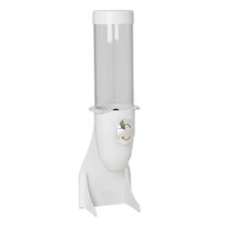 Dispenser per cereali - Ø 115mm - dosatore a manopola - 1 contenitore in plastica trasparente - 3,6 litri - supporto in acciaio inox