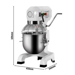 Επαγγελματικό μίξερ ζαχαροπλαστικής - 10 l - 450 W - με 3 εξαρτήματα (γάντζος, σύρμα, φτυάρι) - 3 ταχυτήτων - επιτραπέζιο