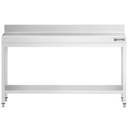 Τραπέζι Εργασίας PREMIUM ανοξείδωτος Χάλυβας -  1800x700 χλσ. - με Ράφι βάσης  & Πλάτη στήριξης