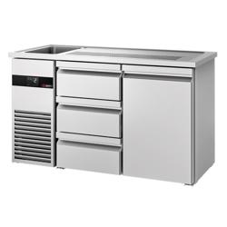 Comptoir de bar réfrigéré PREMIUM - 1550x700mm - 1 porte & 3 tiroirs