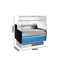 Banco gastronomia professionale - 998x953mm - Ventilata - 110 L - Vetro dritto - Pannello frontale Hellblau - con 1 ripiani