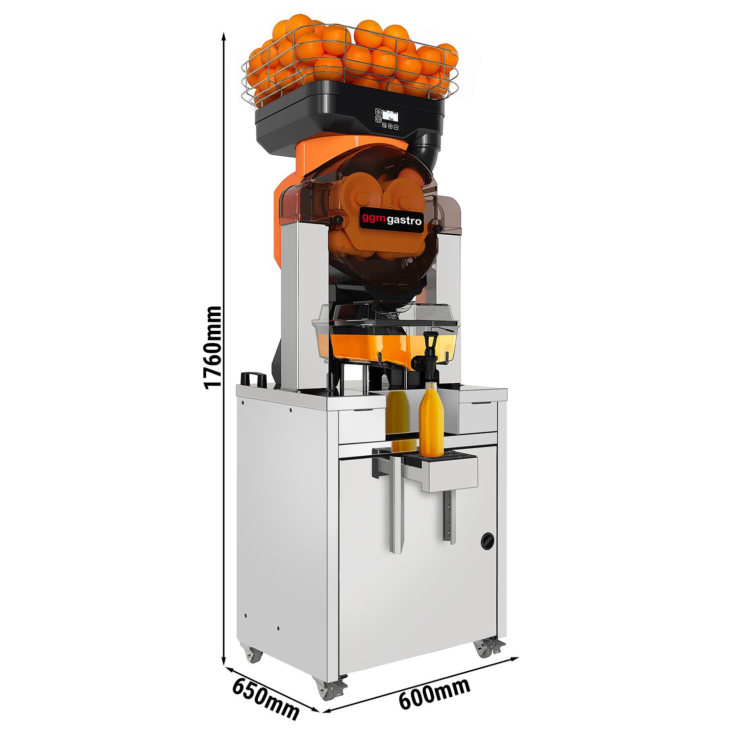 Spremiagrumi elettrico per arance - con alimentazione automatica della frutta, conservazione del succo e telaio di base - Arancia