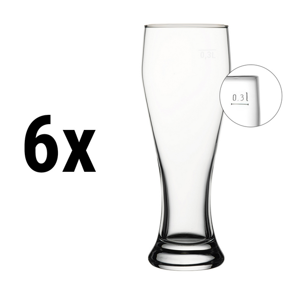 (6 peças) copo de cerveja de trigo - 415 cc - calibrado em 0,3 litros