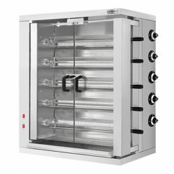 Girapolli professionale – grill per polli a gas - 32,33kW - con 5 spiedi - capacità fino a 30 polli