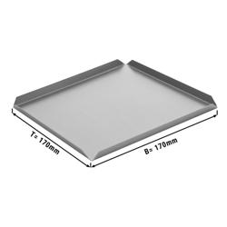 (5 pz) Vassoio rettangolare da presentazione - Alluminio anodizzato - 170x170x10mm - Argento