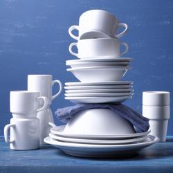(6 db) BUDGETLINE MAMMOET - Kávéscsésze alj - Ø 14 cm - porcelán - Fehér