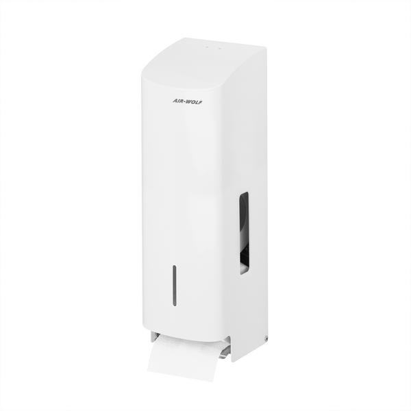 AIR-WOLF | موزع ورق المرحاض - ل 3 بكرات منزلية - فولاذ مقاوم للصدأ - أبيض 