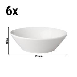 (6 stuks) kom - BUDGETLINE - porselein - 0,4l - rechthoekig - 155x155mm - Wit