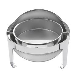 Chafing Dish - Yuvarlak - Rolltop Kapak - Jel Yakıtlı - 8L