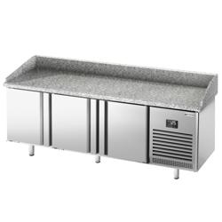 طاولة تحضير بيتزا مبردة PREMIUM PLUS - 1980x700 mm - مع 3 أبواب - سطح عمل جرانيت