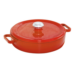 Gietijzeren braadpan - Ø 240mm - plat - Oranje