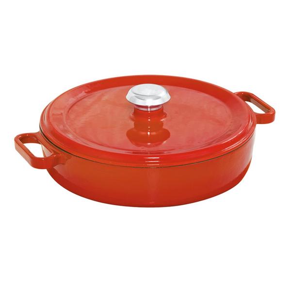 Enamelled Cast Iron Casserole Dutch Oven – Ø 24 cm - 2.4 L - Orange - All Hobs incl. Induction