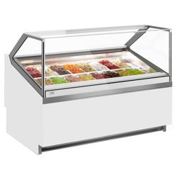 Vetrina Gelato IVY - 1606mm - Refrigerazione ventilata - per 16x Vasca da gelato da 5 Litri - Sbrinamento automatico - Bianco