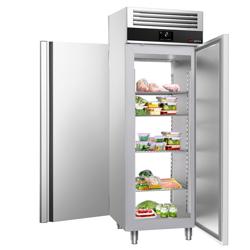 Průchozí nerezová lednice PREMIUM - GN 2/1 - 700L - s 1 předními & 1 zadními dveřmi