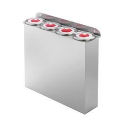 Vierdubbele bekerdispenser - kunststof - wandmontage - Ø62-98mm